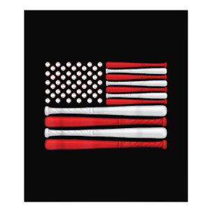 Classic American Baseball Flag - Vintage Baseball Photo Print