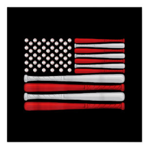 Classic American Baseball Flag - Vintage Baseball Poster