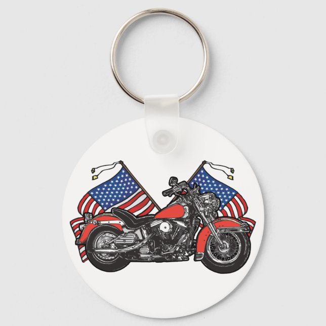Classic American Biker Key Ring (Front)