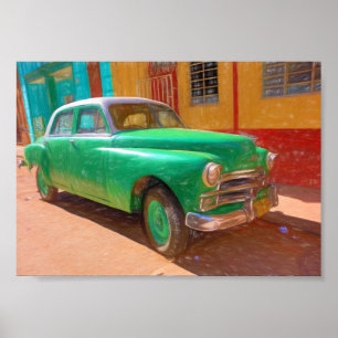 Classic American car in Havana, Cuba poster