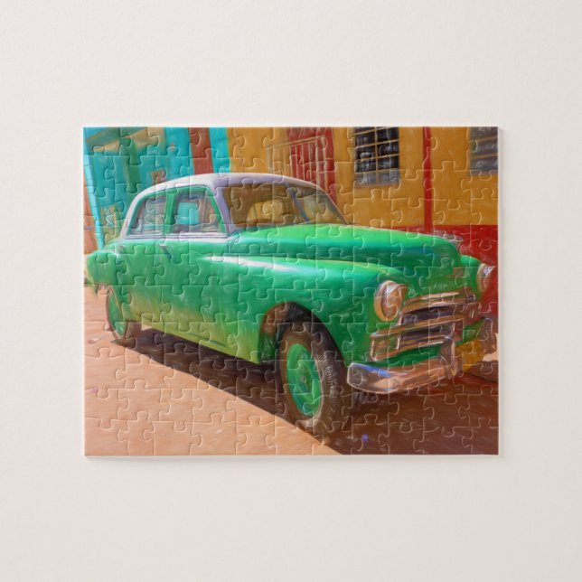 Classic American car in Havana, Cuba puzzle (Horizontal)