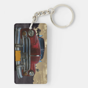 Classic American car in Vinales, Cuba Key Ring
