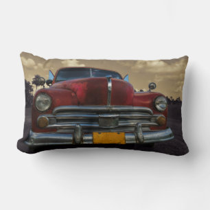 Classic American car in Vinales, Cuba Lumbar Cushion