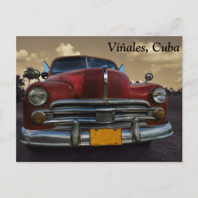 Classic American car in Vinales, Cuba Postcard (Front)