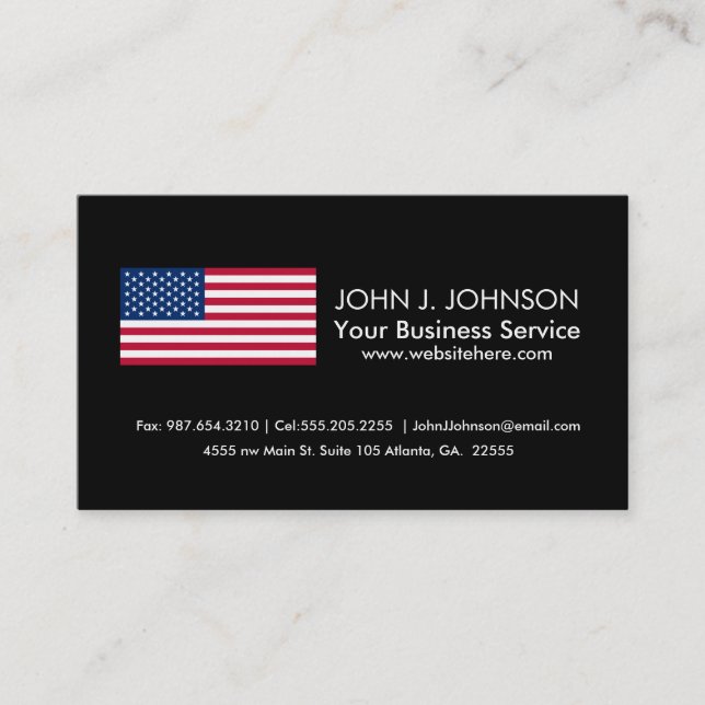 Classic American Flag Business Card (Front)