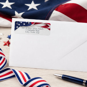 Classic American Flag Return Address Label