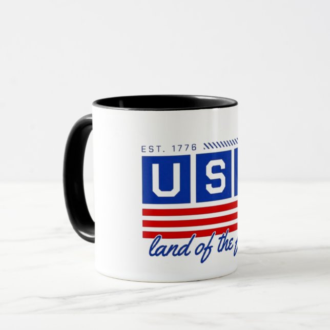 Classic American Flag Tourist Coffee Cup (Front Left)