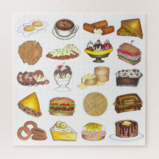 Classic American Greasy Spoon Roadside Diner Foods Jigsaw Puzzle (Vertical)