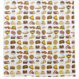 Classic American Lunch Counter Greasy Spoon Diner Shower Curtain