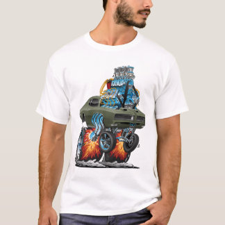 Classic American Muscle Car Hot Rod Cartoon T-Shirt
