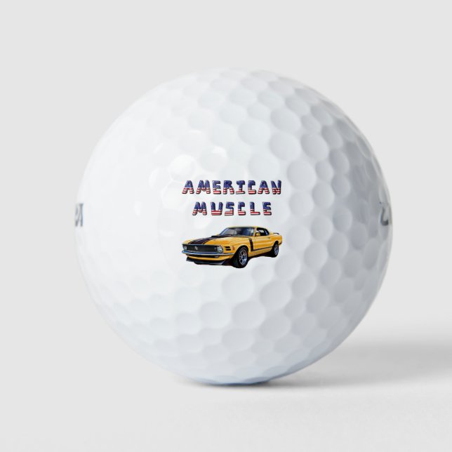 Classic American Muscle Car Mustang Boss 302 Golf Balls (Front)