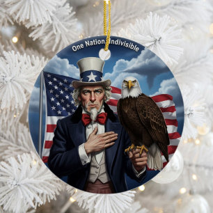 Classic American Patriotism Ceramic Ornament