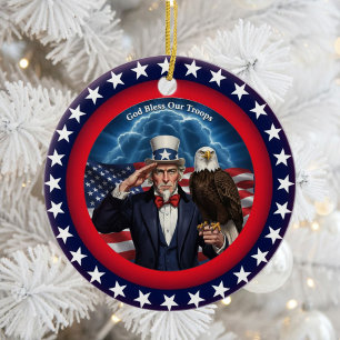 Classic American Patriotism  Ceramic Ornament