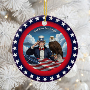 Classic American Patriotism Ceramic Ornament