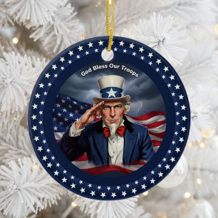 Classic American Patriotism Ceramic Ornament