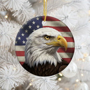 Classic American Patriotism Ceramic Ornament