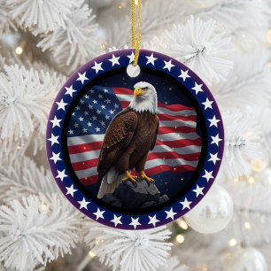 Classic American Patriotism Ceramic Ornament