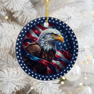 Classic American Patriotism  Ceramic Ornament