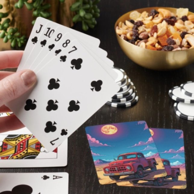 Classic American Pickup Playing Cards  (Red Truck Playing Cards Poker type playing cards . Easy to shuffle smooth card stock. 2.5" x 3.5".)