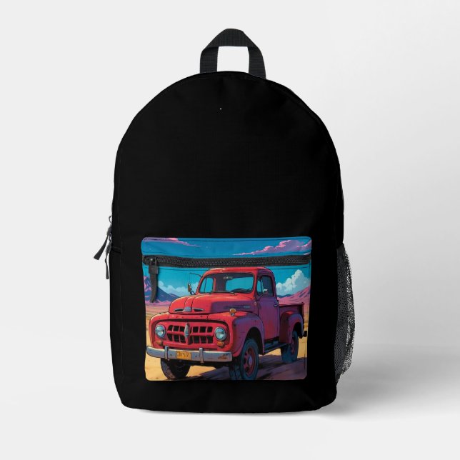 Classic American Pickup Printed Backpack (Front)
