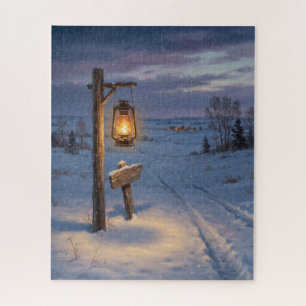 Classic American Prairie Lantern Christmas Jigsaw Puzzle