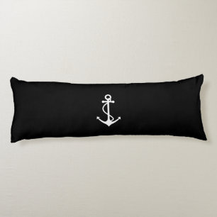 Classic Anchor Black and White Nautical Design Body Cushion