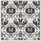 Classic and Chic Black White Damask Monogram Name