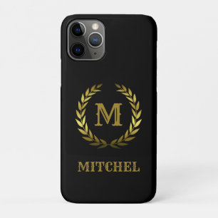 Classic and Elegant Gold on Black Personalised iPhone 11 Pro Case