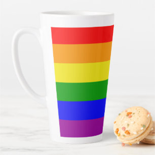 Classic and Elegant Rainbow Flag Latte Mug