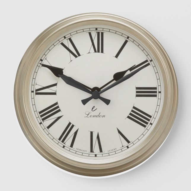 Classic and Elegant Roman Numeral London Large Clock (Front)