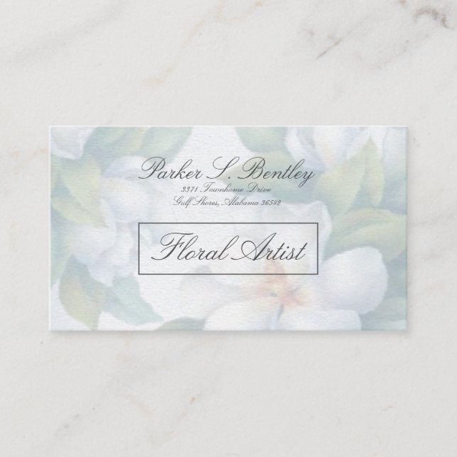 Classic and Elegant Southern Magnolia Business Card (Front)