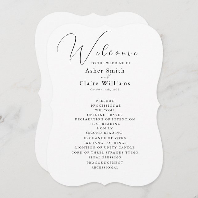 Classic and Elegant Wedding Program (Front/Back)