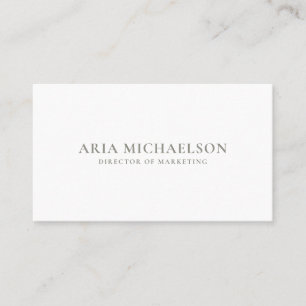 Classic and Minimal Grey Sage and White Business Card