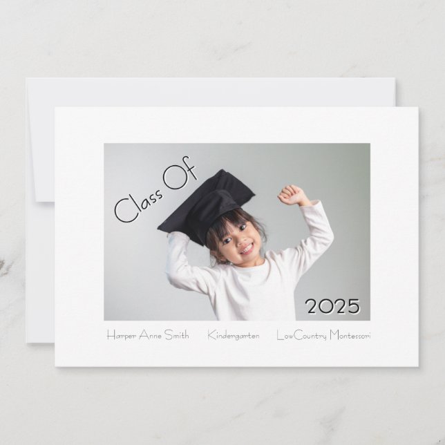 Classic and Modern Kindergarten Graduation  Announcement (Front)