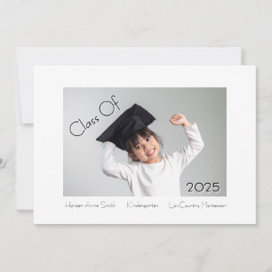 Classic and Modern Kindergarten Graduation  Announcement