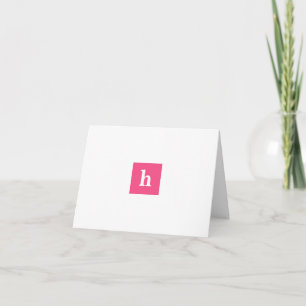 Classic and Modern Square Monogram in Pink Note Card