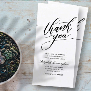 Classic and Simple Calligraphy Memorial Thank You Card