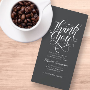 Classic and Simple Calligraphy Memorial Thank You Card