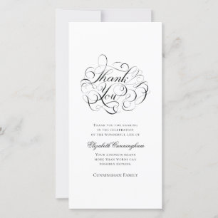 Classic and Simple Calligraphy Memorial Thank You Card