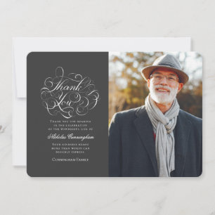 Classic and Simple Calligraphy Photo Memorial Thank You Card