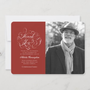 Classic and Simple Calligraphy Photo Memorial Thank You Card