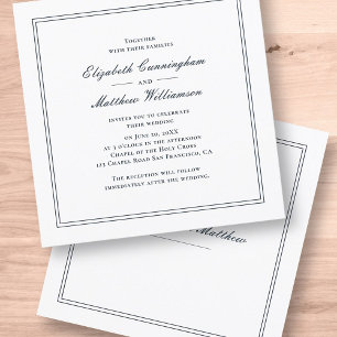 Classic and Simple Elegant Wedding Invitation