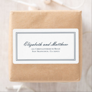 Classic and Simple Elegant Wedding Return Address