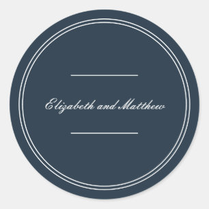 Classic and Simple Elegant Wedding Round Sticker