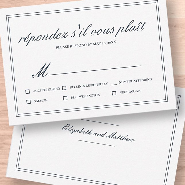 Classic and Simple Elegant Wedding RSVP Card (Creator Uploaded)