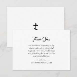 Classic and Simple Orthodox Christian Baptism Thank You Card