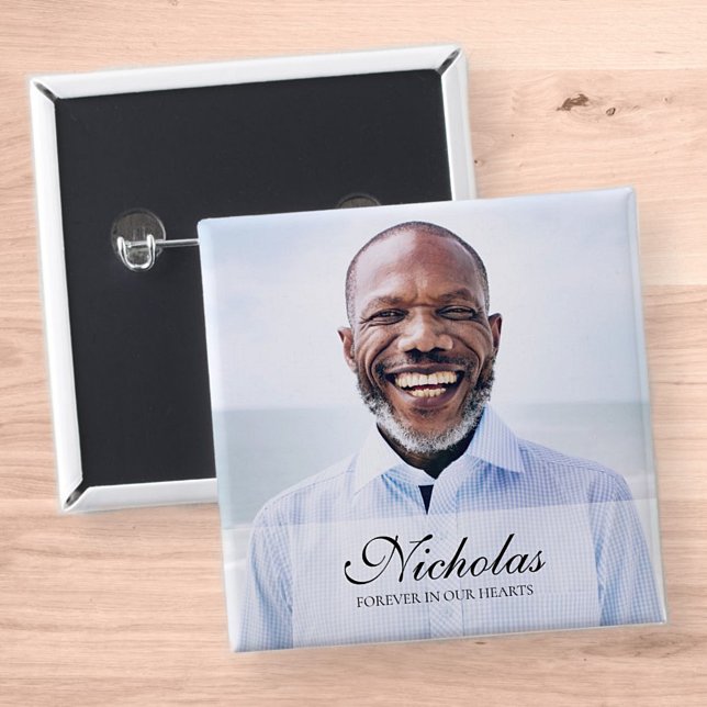 Classic and Simple Photo Memorial 15 Cm Square Badge (Creator Uploaded)