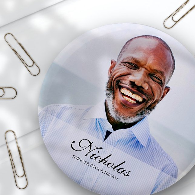 Classic and Simple Photo Memorial 6 Cm Round Badge (Creator Uploaded)