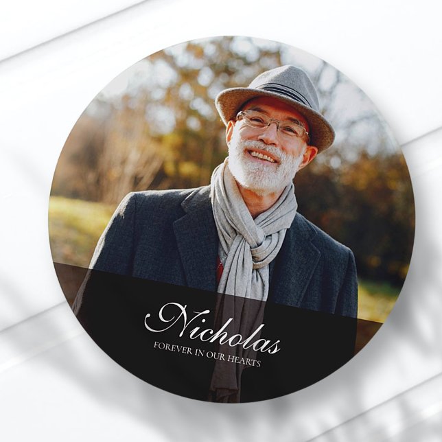 Classic and Simple Photo Memorial 6 Cm Round Badge (Creator Uploaded)