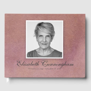 Classic and Simple Photo Watercolor Memorial Guest Book
